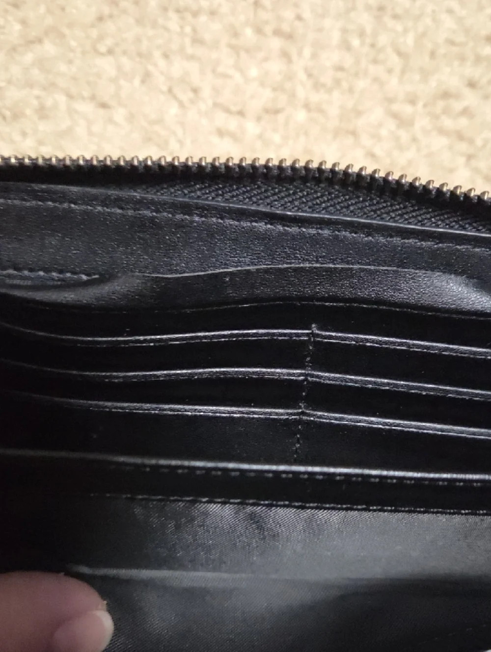 Coach Black Pebbled Leather Zip Wallet - Picture 5 of 13